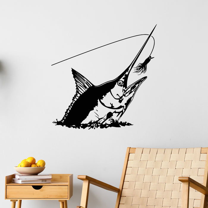 Vinyl Wall Decal Fish Fishing Hobby for Fishermen Stickers Unique Gift (ig4123)