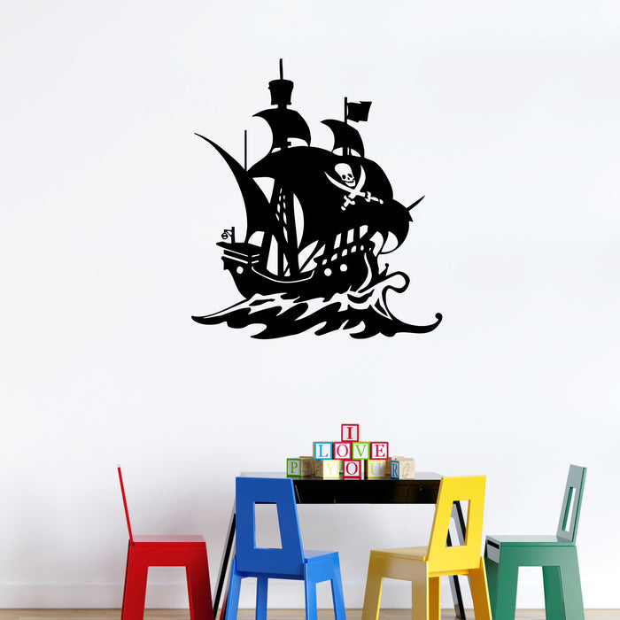 Wall Sticker Vinyl Decal Nursery Pirates Ship Ocean Marine for Kids Unique Gift (ig1191)