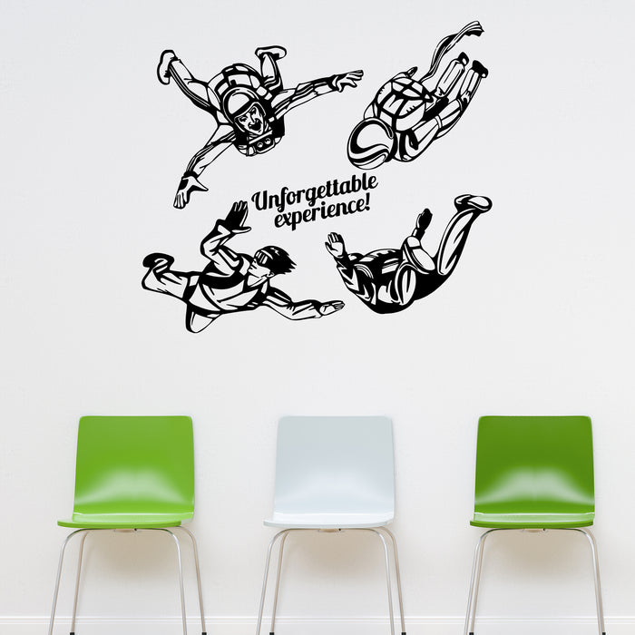 Vinyl Wall Decal Skydiving Parachute Jump Extreme Sports Stickers Unique Gift (ig3170)