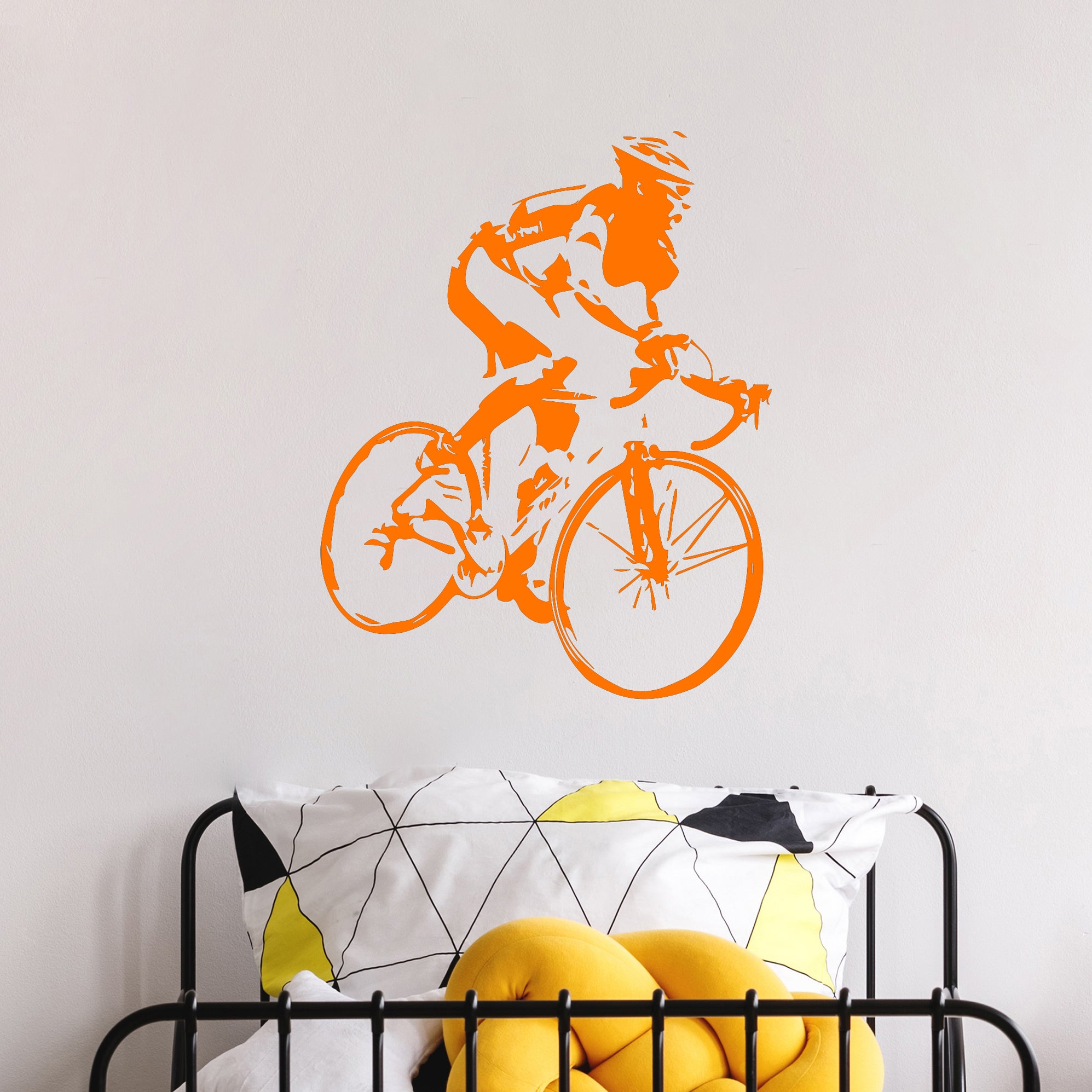 Vinyl Wall Decal Racing Cyclist Bike Bicycle Stickers Mural Unique Gif ...