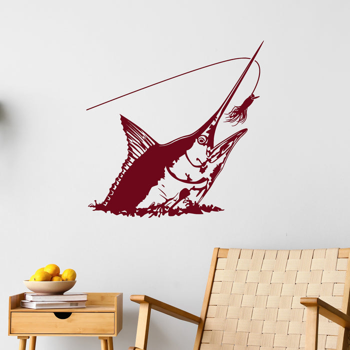 Vinyl Wall Decal Fish Fishing Hobby for Fishermen Stickers Unique Gift (ig4123)