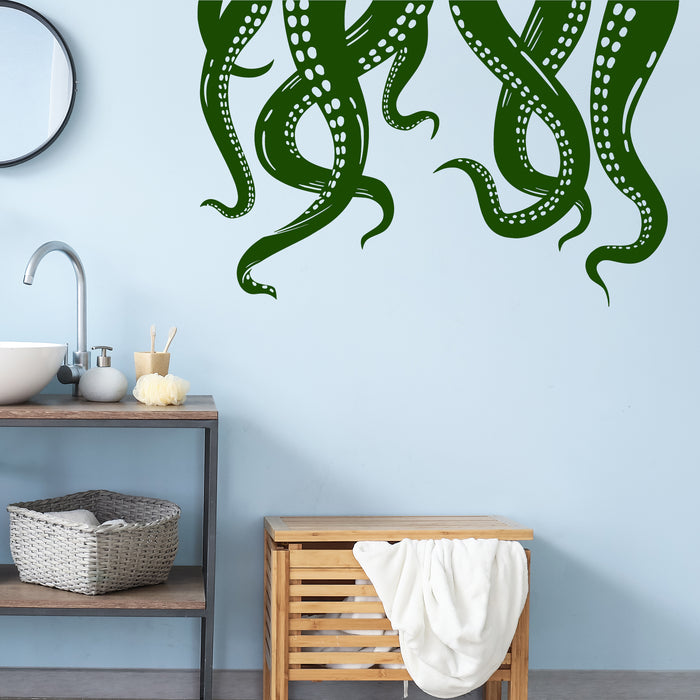 Vinyl Wall Decal Octopus Tentacles Kraken Bathroom Decor Stickers Unique Gift (ig4144)