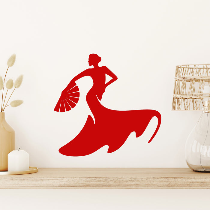 Vinyl Wall Decal Flamenco Dance Dancer Spanish Woman Passion Stickers Unique Gift (966ig)