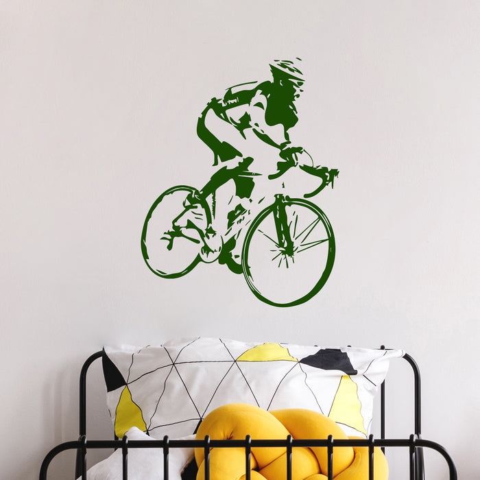 Vinyl Wall Decal Racing Cyclist Bike Bicycle Stickers Mural Unique Gift (ig4160)