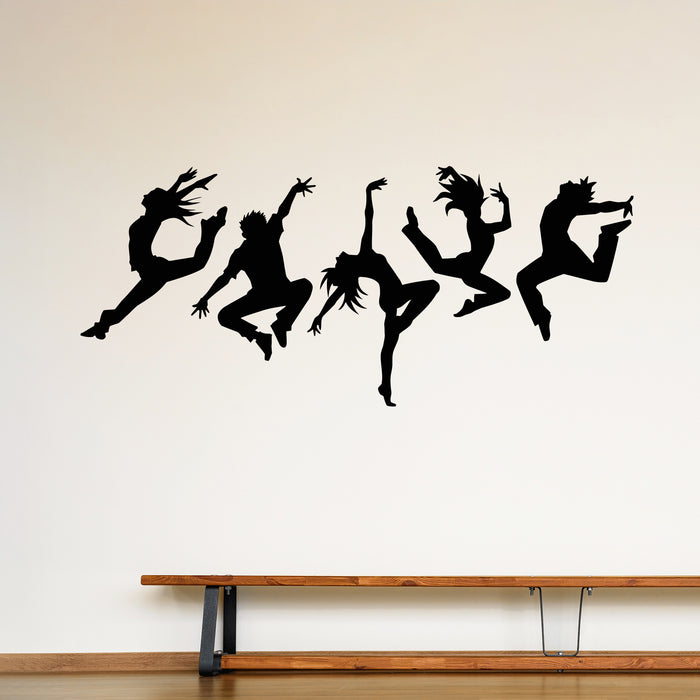 Vinyl Wall Decal Dance Studio Silhouette Dancing People Stickers Mural Unique Gift (ig4988)