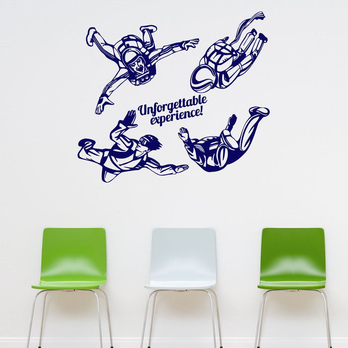 Vinyl Wall Decal Skydiving Parachute Jump Extreme Sports Stickers Unique Gift (ig3170)