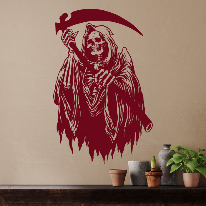Vinyl Wall Decal Grim Reaper Horror Art Stickers Mural Unique Gift (442ig)