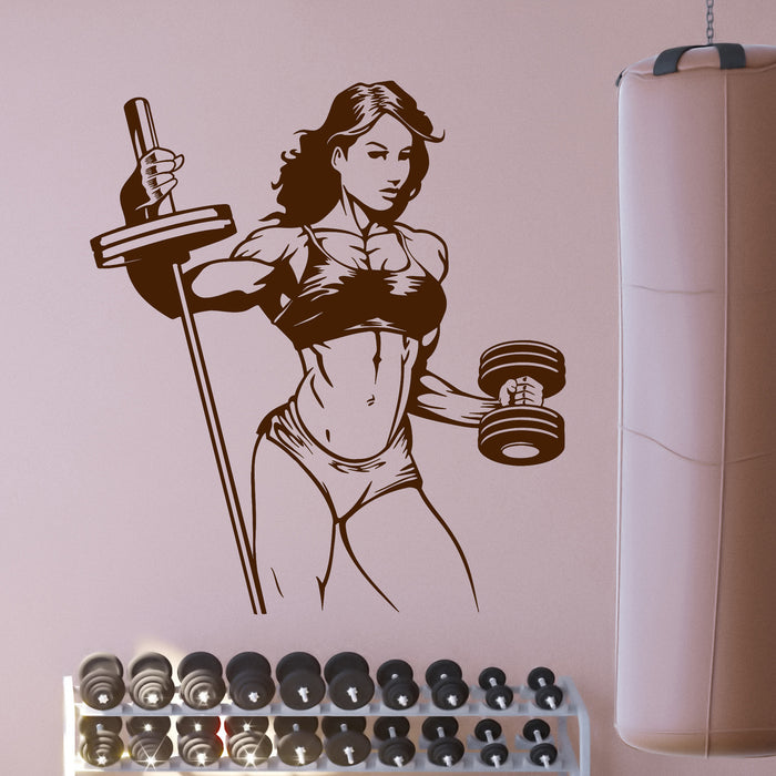 Vinyl Wall Decal Fitness Woman Gym Sports Girl Stickers Unique Gift (ig4156)