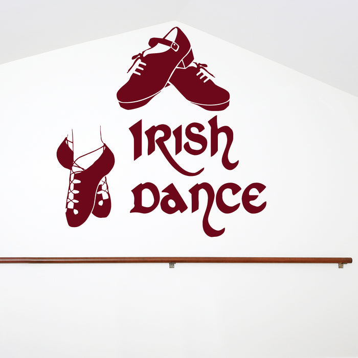 Vinyl Wall Decal Irish Dance Ireland Dancer Celtic Art Stickers Unique Gift (ig4283)