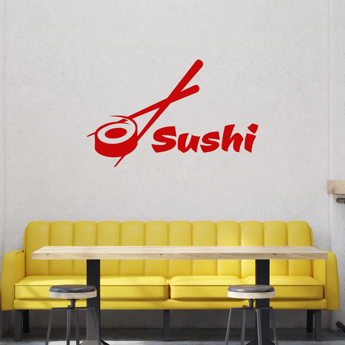 Vinyl Wall Decal Sushi Bar Restaurant Food Japanese Cuisine Stickers Unique Gift (1077ig)