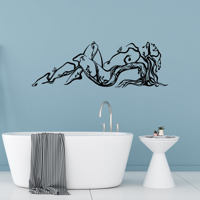 Vinyl Wall Decal Nature Girl Naked Saxy Tree Branches Stickers Unique Gift (971ig)