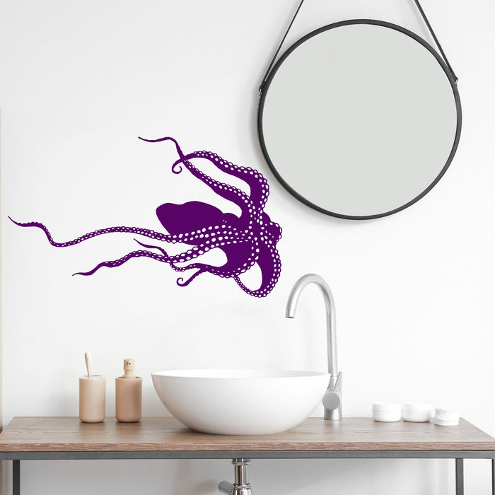 Sale Vinyl Wall Decal Octopus Tentacles Monster Sea Animal Sticker Unique Gift 1019ig Small 11 in X 18.4 in Black