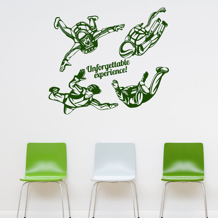 Vinyl Wall Decal Skydiving Parachute Jump Extreme Sports Stickers Unique Gift (ig3170)