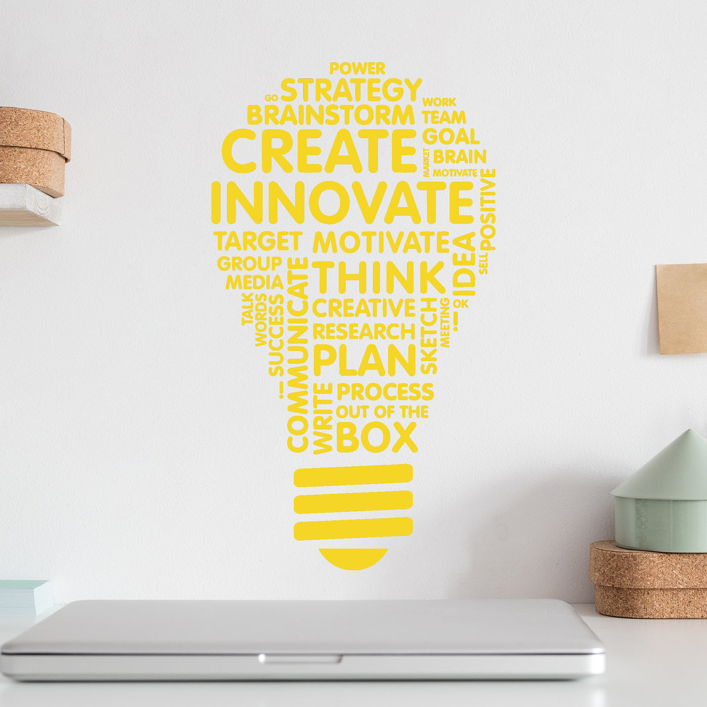 Office Quote Wall Decal Light Bulb Inspire Words Decor — Wallstickers4you