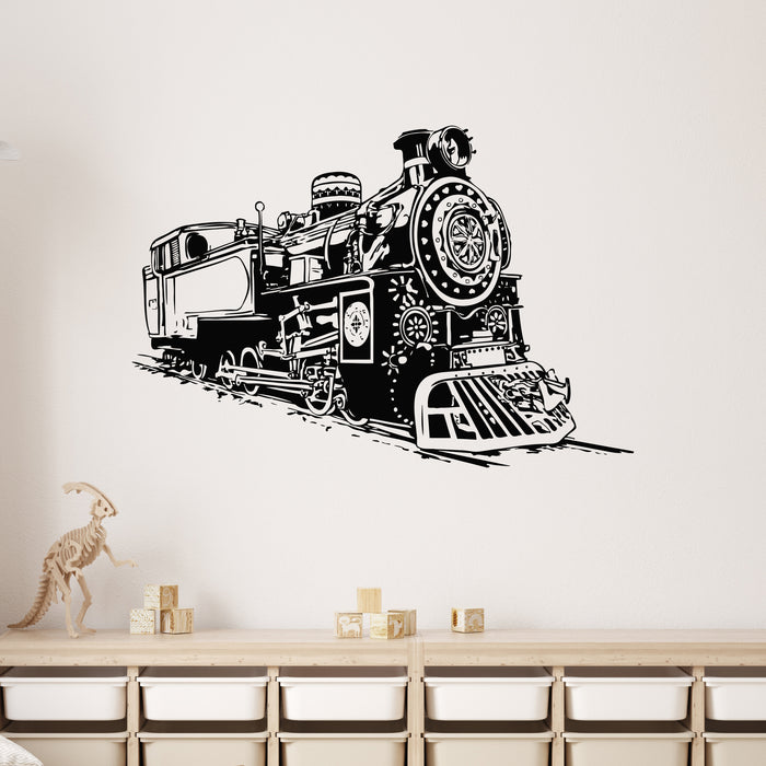 Wall Decal Train Railway Decor for Kids Room Vinyl Stickers Unique Gift (ig2834)