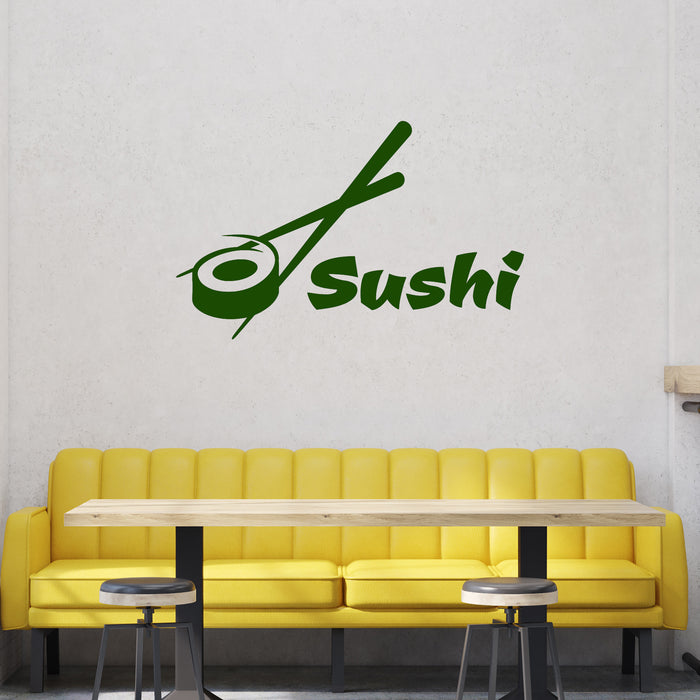 Vinyl Wall Decal Sushi Bar Restaurant Food Japanese Cuisine Stickers Unique Gift (1077ig)