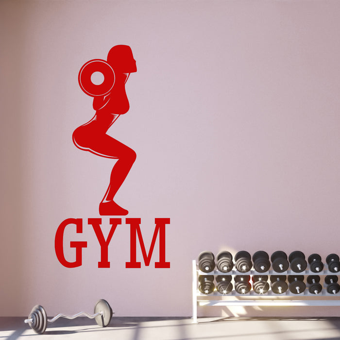 Vinyl Wall Decal Gym Fitness Woman Bodybuilding Sports Girl Stickers Unique Gift (573ig)
