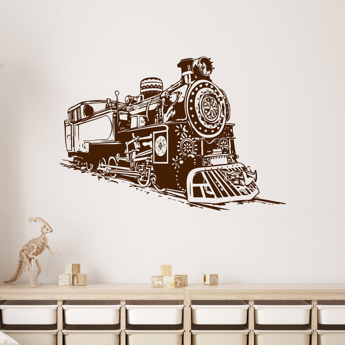 Wall Decal Train Railway Decor for Kids Room Vinyl Stickers Unique Gift (ig2834)