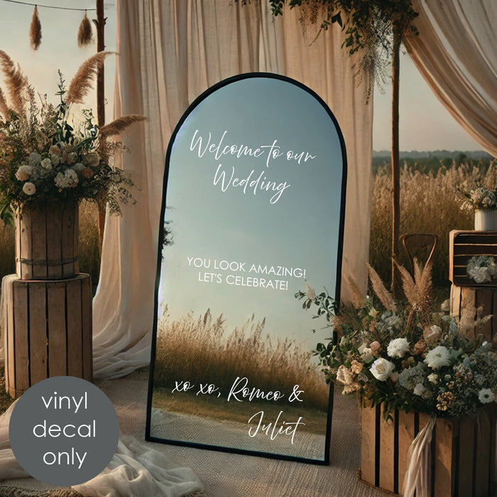 Elegant Welcome To Our Wedding Personalized Mirror Sign Decal w001 ...