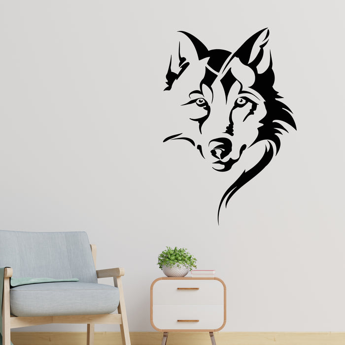 Vinyl Wall Decal Wolf Head Animal Tribal Art Room Decor Stickers Unique Gift (ig4146)