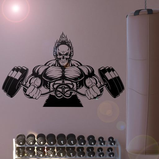 gym barbell wall stickers decal