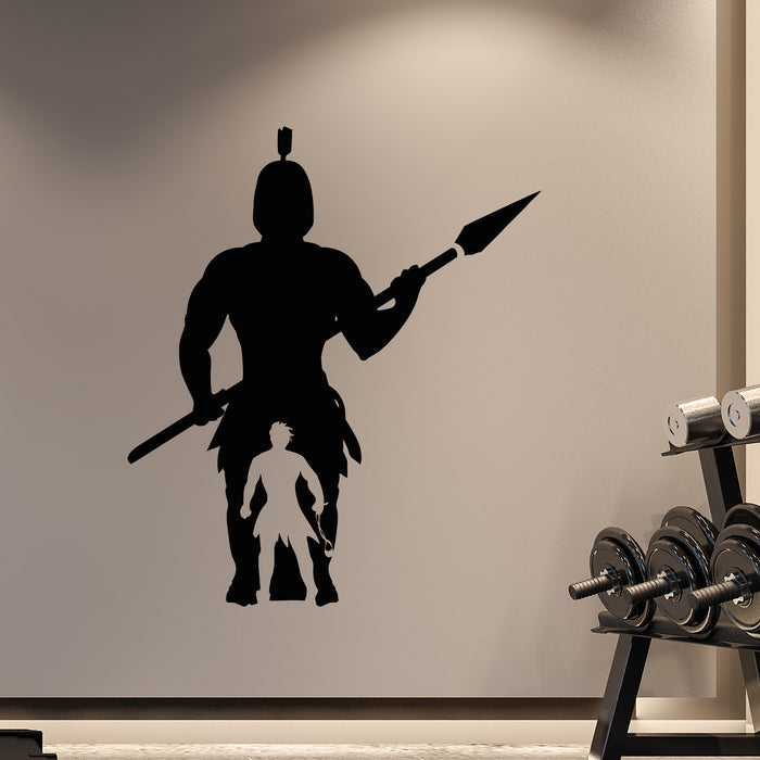 Vinyl Wall Decal Silhouette Knight Spear Fantasy Medieval Warrior Stickers Mural (L003)