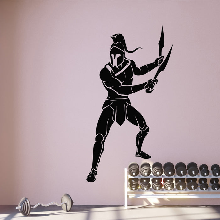 Vinyl Wall Decal Spartan Warrior Silhouette Fight Club Decor Stickers Mural (g9432)