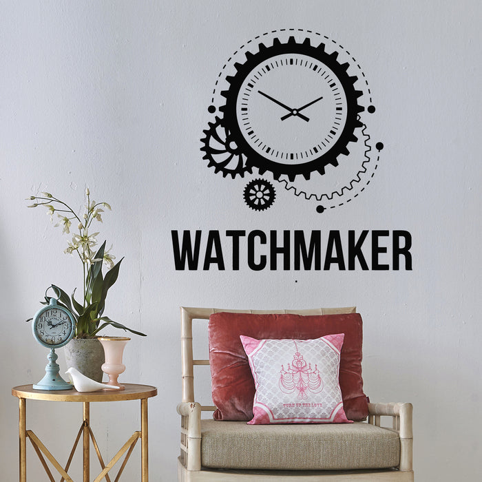 Vinyl Wall Decal Details Gears Watchmaker Clock Work Decor Stickers Mural (g8824)