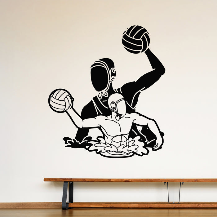 Vinyl Wall Decal Group Water Polo Players Actions Sport Team Game Stickers Mural (g9196)