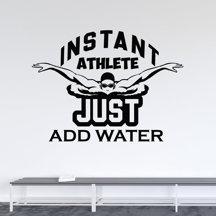 Vinyl Wall Decal Swimming Logo Diver Instante Athletes Swimmer Swim Just Water Stickers Mural (g9016)