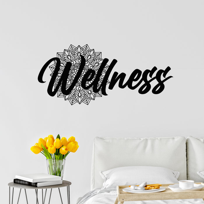 Vinyl Wall Decal Wellness Lettering  Health Care Floral Art Stickers Mural (g9450)
