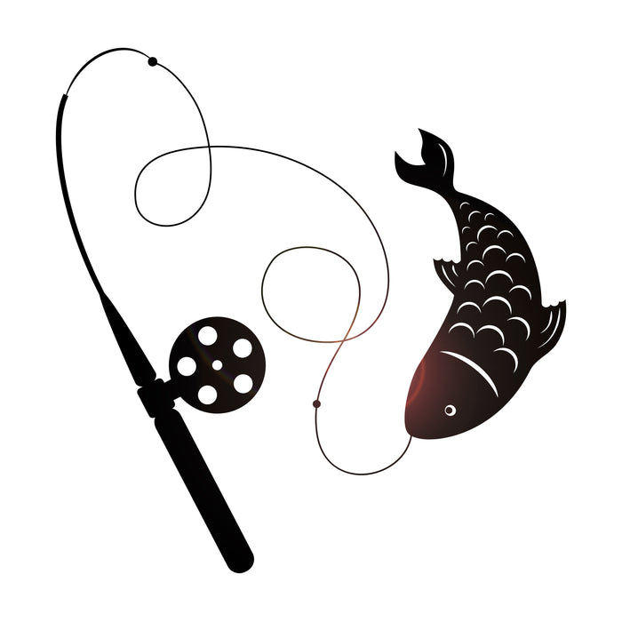 Fish Rod Spinning Wall Vinyl Decal Fishing Store Decor Garage Decoration For Men Sticker (4500ig)