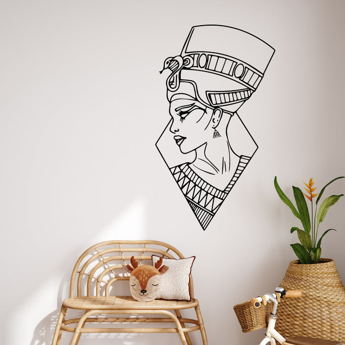 Vinyl Wall Decal Sketch Beauty Woman Nefertiti Queen of Egypt Stickers Mural (g8953)