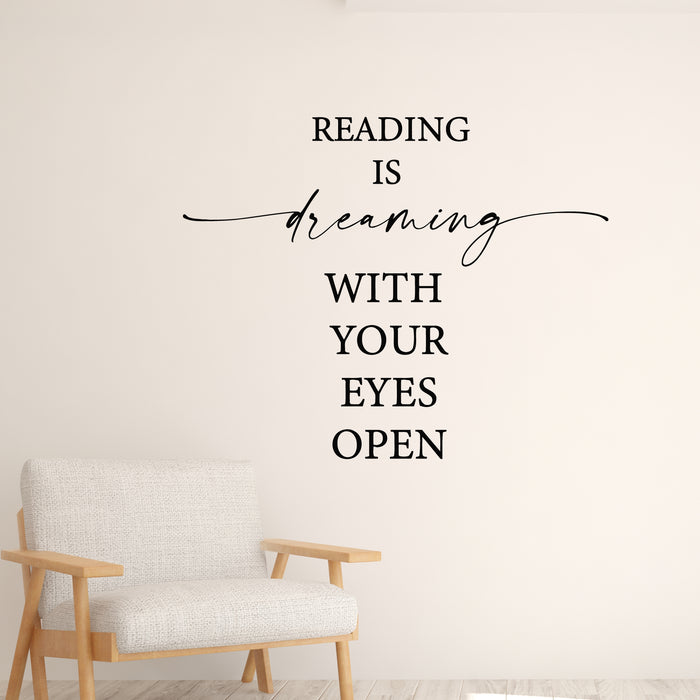 Vinyl Wall Decal Reading Room Library Books Club Quote Words Stickers Mural (L109)