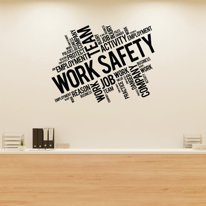 Vinyl Wall Decal Work Safety Business Office Quote Team Decoration Stickers Unique Gift (ig4895)