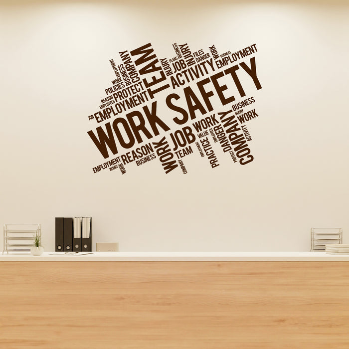 Vinyl Wall Decal Work Safety Business Office Quote Team Decoration Stickers Unique Gift (ig4895)