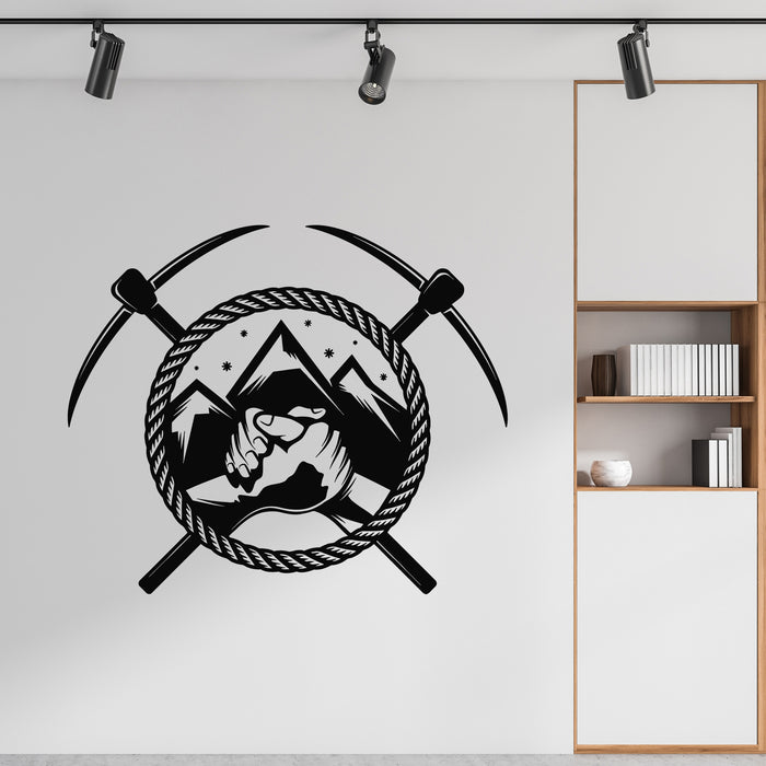 Vinyl Wall Decal Mountain Rescue Emblem High Mountaineering Stickers Mural (g9738)