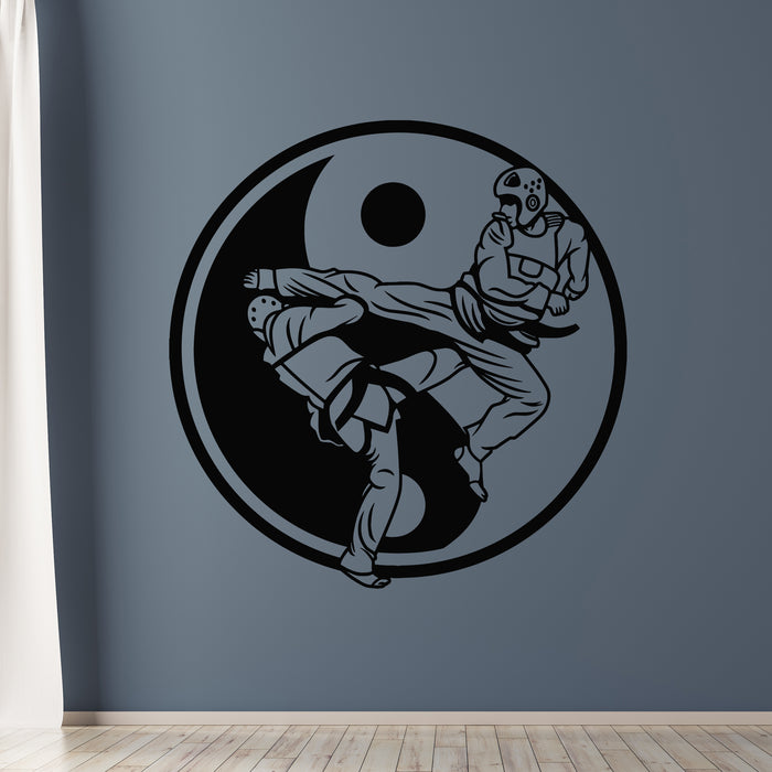 Vinyl Wall Decal Taekwondo Martial Arts Yin Yang Sport Gym Decor Stickers Mural (g9780)