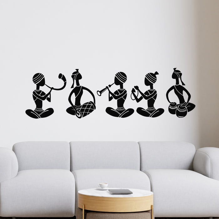 Vinyl Wall Decal Traditional Ethnic Indian Musician Interior Stickers Mural (g9804)