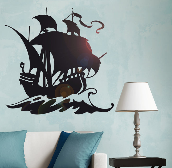 Vinyl Decal Ship Yacht Boat Sea Brig Water Wall Art Decor Sticker z182