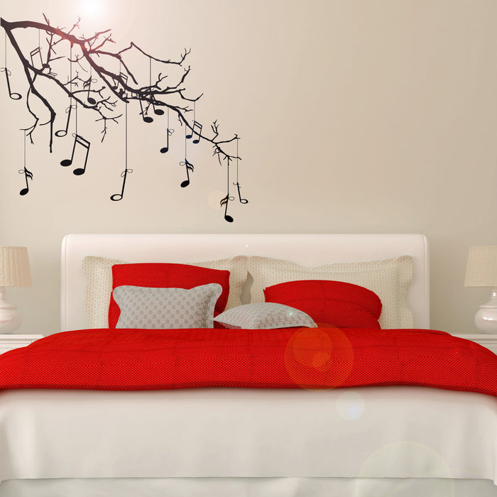 Wall Vinyl Music Tree Branch Notes Cool Guaranteed Quality Decal Unique Gift (z3542)