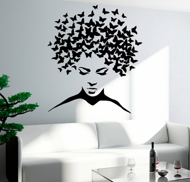 Wall Decal Butterfly Love Romantic Girl Woman Face Living Room Decal z5041