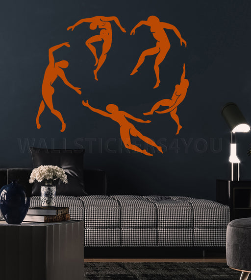 Abstract Modern Wall Art Orange Matisse Dance
