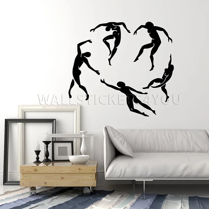 Abstract wall art Matisse Dance Black