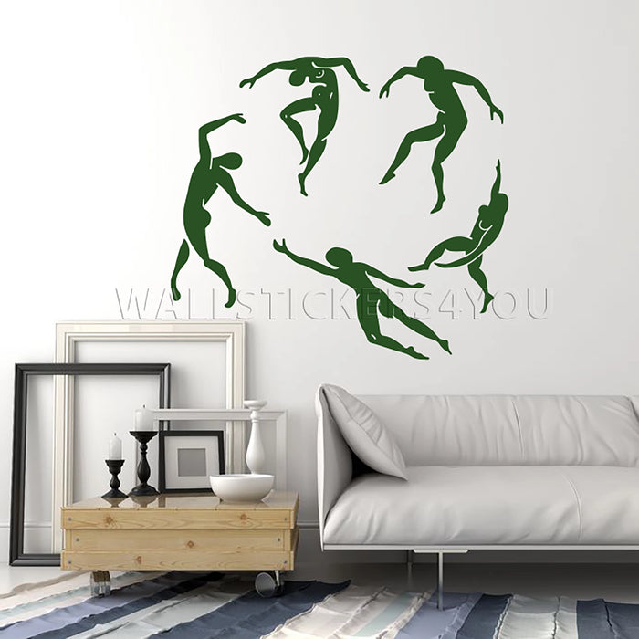 Abstract wall art Matisse Dance Dark green