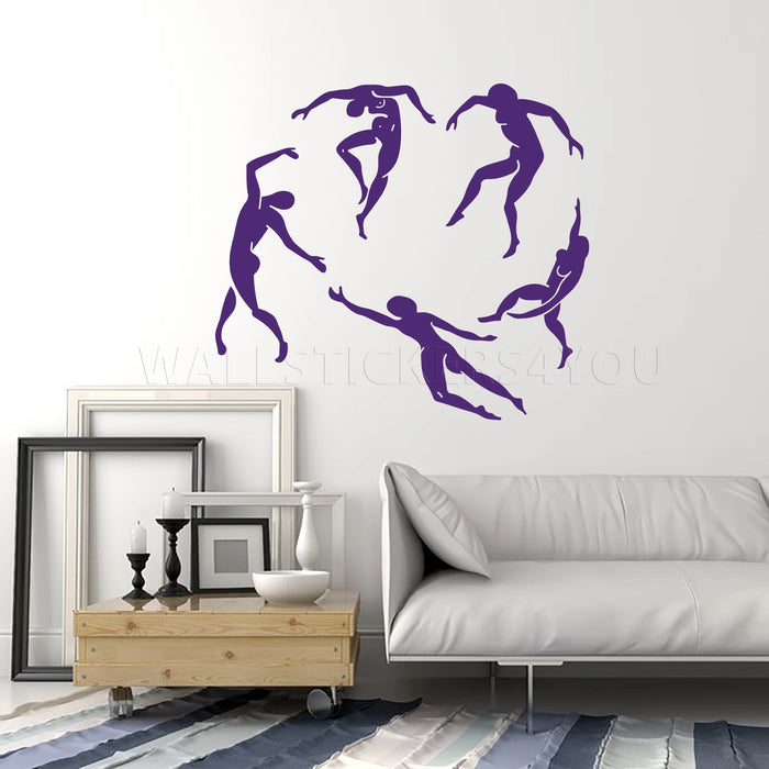 Abstract wall art Matisse Dance purple