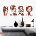 face abstract art decal brown