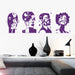 face abstract art decal purple