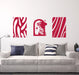 Abstract shapes wall decals burgundy