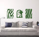 Abstract shapes wall decals dark green